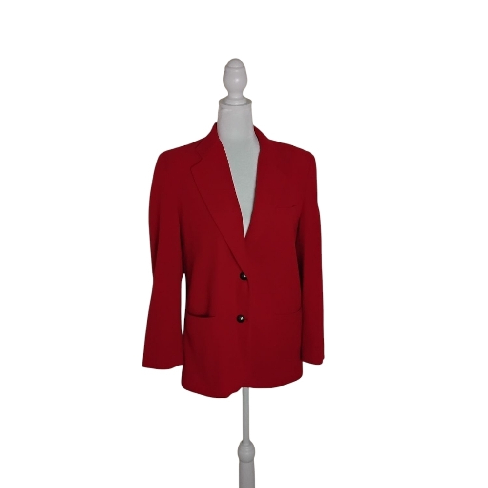 Georges Marciano Women's 2 Red Lined Gold Bottons Wool Cashmere Blazer
